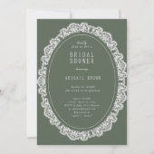 Invitation de douche de mariée en dentelle florale (Devant)