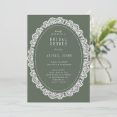 Invitation de douche de mariée en dentelle florale (Debout devant)