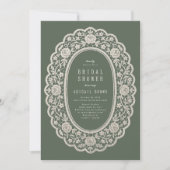Invitation de douche de mariée en dentelle florale (Devant)