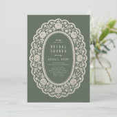 Invitation de douche de mariée en dentelle florale (Debout devant)