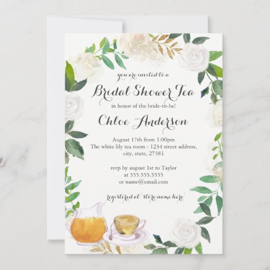 Invitation de douche de mariée en forme de couronn (Devant)
