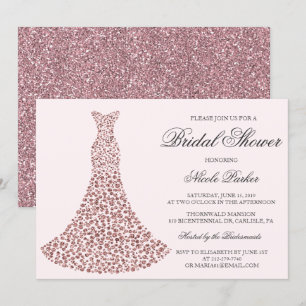 Invitation de douche de mariée en robe de diamant