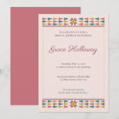 Invitation de douche de mariée étoile en patchwork (Devant / Derrière)