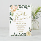 Invitation de douche de mariée Fleur de Pêche Citr (Debout devant)