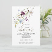 Invitation de douche de mariée Fleur sauvage (Debout devant)