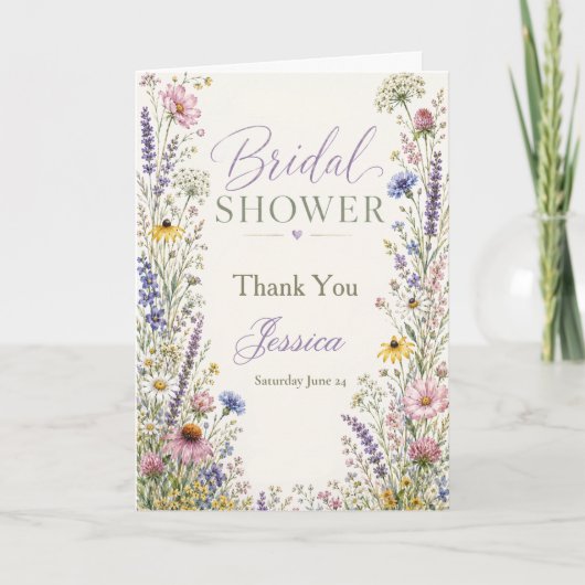 Invitation de douche de mariée Fleur sauvage (Devant)