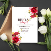 Invitation de douche de mariée Fleurs rouges de do