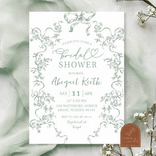 Invitation de douche de mariée florale à l'arc ver