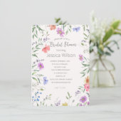 Invitation de douche de mariée florale aquarelle (Debout devant)