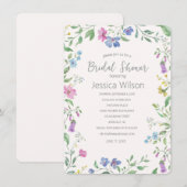 Invitation de douche de mariée florale aquarelle (Devant / Derrière)