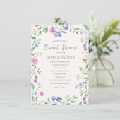 Invitation de douche de mariée florale aquarelle (Debout devant)