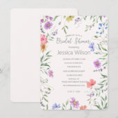 Invitation de douche de mariée florale aquarelle (Devant / Derrière)