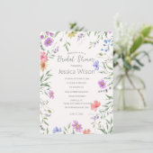 Invitation de douche de mariée florale aquarelle (Debout devant)