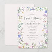 Invitation de douche de mariée florale aquarelle (Devant / Derrière)