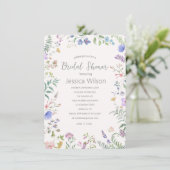 Invitation de douche de mariée florale aquarelle (Debout devant)