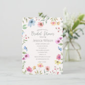 Invitation de douche de mariée florale aquarelle (Debout devant)