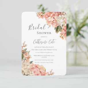 Invitation de douche de mariée florale aux hortens