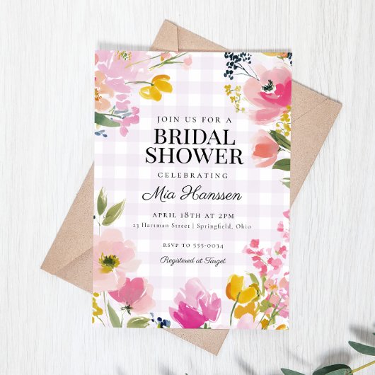 Invitation de douche de mariée florale de printemp