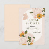 Invitation de douche de mariée florale élégante (Devant / Derrière)