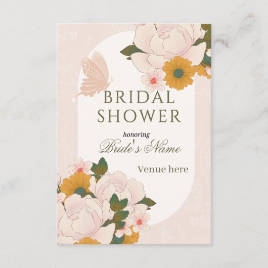 Invitation de douche de mariée florale élégante (Devant)