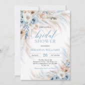 Invitation de douche de mariée florale herbe de la (Devant)