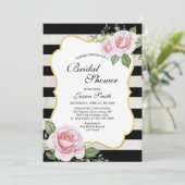 invitation de douche de mariée florale shabby chic (Debout devant)