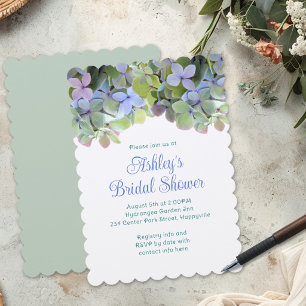 Invitation de douche de mariée florale verte perso