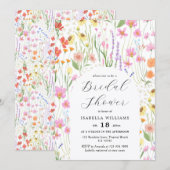 Invitation de douche de mariée Jardin de fleurs sa (Devant / Derrière)