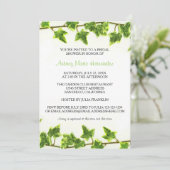 Invitation de douche de mariée - Lierre vert (Debout devant)