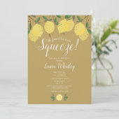 Invitation de douche de mariée Main Squeeze Lemons (Debout devant)
