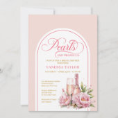 Invitation de douche de mariée moderne rose et or (Devant)