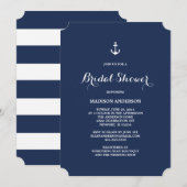 Invitation de douche de mariée | Nautique (Devant / Derrière)