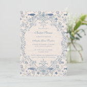 Invitation de douche de mariée océan toile bleue (Debout devant)