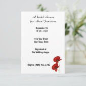 Invitation de douche de mariée Poppy Rouge (Debout devant)