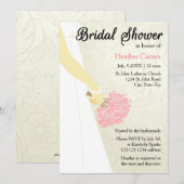 Invitation de douche de mariée - Robe verticale et (Devant / Derrière)
