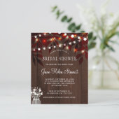 Invitation de douche de mariée rustique à feuilles (Debout devant)