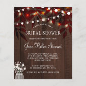 Invitation de douche de mariée rustique à feuilles (Devant)