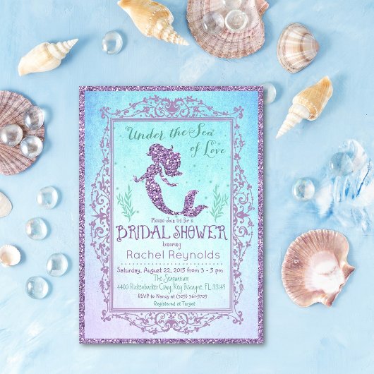 Invitation de douche de mariée sirène