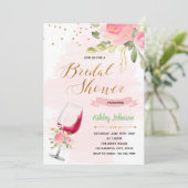 Invitation de douche de mariée sur le thème du vin (Debout devant)