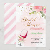 Invitation de douche de mariée sur le thème du vin (Devant / Derrière)