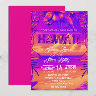 invitation de douche de mariée tropicale d'été de