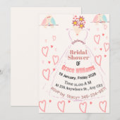 Invitation de douche de mariée – Typographie moder (Devant / Derrière)