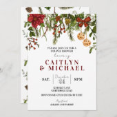 Invitation de douche de Noël Couple, Douche de vac (Devant / Derrière)