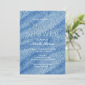 Invitation de douche de nuptiale bleue aux gouttes (Debout devant)