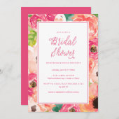 Invitation de douche de nuptiale TROPICALE FLORALE (Devant / Derrière)