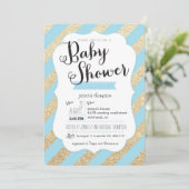 Invitation de douche de parties scintillantes d'or (Debout devant)