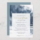 Invitation DE DOUCHE DE PINE DE LAC DE FORÊT BLEU (Devant / Derrière)