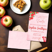 Invitation de Douche de Pomme Rustique – Aquarelle