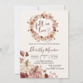 Invitation de douche de pumpkin florale de Boho Bl (Devant)