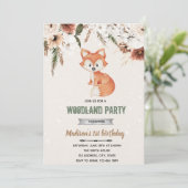 Invitation de douche de renard de fleurs boho (Debout devant)